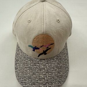 New Country Love Logo Graphic Beige Adjustable Baseball Cap Hat One Size